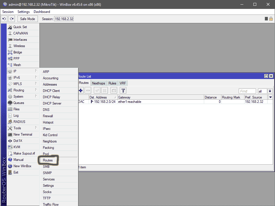 تنظیم Default Gateway در میکروتیک مرجع آموزش میکروتیک